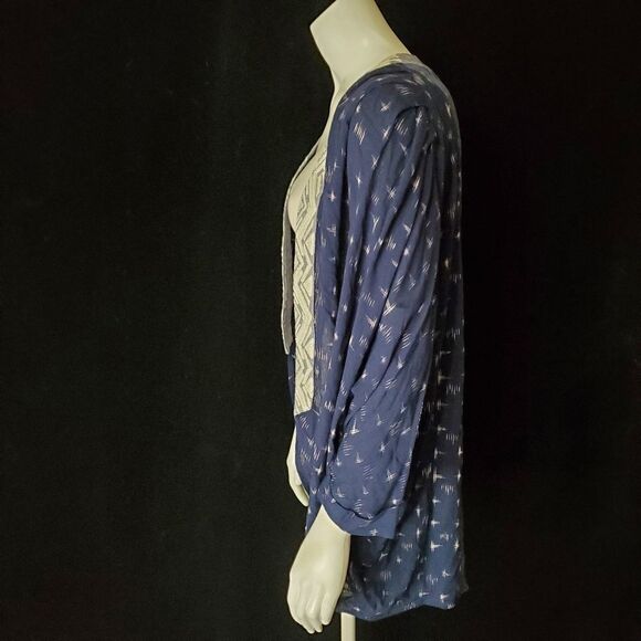 NWT Miss Me Blue & White Bohemian Lace Back Cardigan (S) - Picture 5 of 7